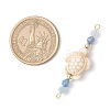 4Pcs 4 Colors Summer Beach Dyed Synthetic Turquoise Connector Charms PALLOY-JF03746-03-2