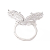 Butterfly Clear Cubic Zirconia Cuff Ring RJEW-D117-07P-3