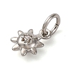 Brass Micro Pave Cubic Zirconia Sun Charms KK-P308-66P-2