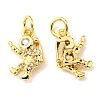 Rack Plating Brass Micro Pave Cubic Zirconia Charms X-KK-D036-17G-1