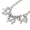 Alloy Ball Chain Bowknot Pendant Necklaces for Women NJEW-K275-01P-3