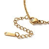 201 Stainless Steel Cable Chain Rectangle with Letter Pendant Necklaces NJEW-M070-01G-C-3