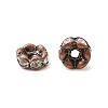 Brass Rhinestone Spacer Beads RB-A014-L6mm-01R-NF-2