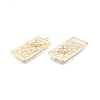 Brass Micro Pave Clear Cubic Zirconia Pendants KK-G432-18G-3