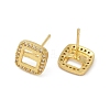 Brass Micro Pave Cubic Zirconia Stud Earring Findings KK-F891-13G-2