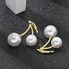 Brass Cherry Stud Earrings EJEW-R016-12G-2