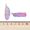 16Pcs Electroplated Raw Rough Natural Quartz Crystal Pendants PALLOY-AB00115-3