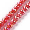 Electroplate Glass Beads Strands X-GLAA-E036-14D-1
