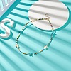 Colorful Synthetic Turquoise Starfish & Shell Pearl & Glass Seed Beaded Necklace for Women NJEW-TA00044-2