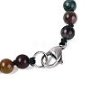 Natural Indian Agate Flower Pendant Necklaces NJEW-N064-08H-5