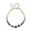 Dyed Natural Malaysia Jade & Moss Agate & Prehnite Nuggets & Rondelle Beaded Bracelets for Women BJEW-JB14090-02-3