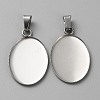 304 Stainless Steel Pendant Cabochon Settings STAS-WH0037-05B-P-1