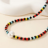 Bohemian Style Glass Seed Beaded Necklaces with Imitation Pearl Beads SN7865-2