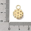 Brass Micro Pave Clear Cubic Zirconia Charms KK-K427-13B-G-3