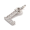 Initial Letter Brass with Cubic Zirconia Charms KK-Q814-26L-P-2