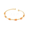 Brass Resin Bamboo Stick Open Cuff Bangles for Women BJEW-S147-02G-2
