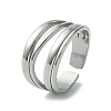 304 Stainless Steel Open Cuff Ring RJEW-L110-032P-1