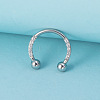 316L Surgical Stainless Steel Micro Pave Clear Cubic Zirconia Circular/Horseshoe Barbell Nose Rings WG07D83-01-1