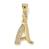 26Pcs Brass Micro Pave Cubic Zirconia Pendants KK-M319-02G-2