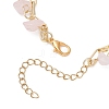 Natural Rose Quartz Chip Beads & Brass Paperclip Chain Multi-strand Bracelets for Women BJEW-JB12890-01-4