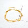 Vintage Beach Brass Moon Link Chain Double Layer Anklets for Women ZY2637-1