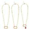 2Pcs Oval Brass Paperclip Chains Pendant Decorations NJEW-TAC0047-1