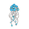 Jellyfish Alloy Indicolite Rhinestone Sea Animal Brooch PW-WGB977D-02-1