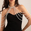 Plastic Imitation Pearl Round Beaded Multilayer Bridal Shoulder Chains WG39BFF-01-2