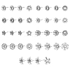 Unicraftale 36Pcs 9 Style 304 Stainless Steel Stud Earring Settings STAS-UN0027-06-1