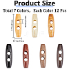 84Pcs 7 Colors Natural Wood Buttons BUTT-GF0003-90B-2