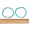 2Pcs 2 Styles Synthetic Turquoise & Dyed Natural Malaysia Jade Rondelle Beads Beads Stretch Bracelets for Women BJEW-JB13599-01-2