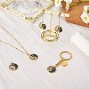 5Pcs Rack Plating Brass Micro Pave Clear & Black Cubic Zirconia Pendants KK-SZ0005-67-5