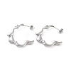 304 Stainless Steel Twist Ring Stud Earrings EJEW-D095-08P-1
