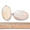 Electroplate Natural White Shell Pendants KK-F882-02P-3