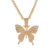 Alloy Crystal Rhinestone Cup Chain Butterfly Pendant Necklaces for Womem WGB1B47-03-1