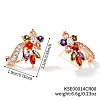 Elegant Brass Rhinestone Leaf Stud Earrings FM5419-2-1