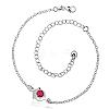 Delicate Silver Color Plated Brass Cubic Zirconia Anklets AJEW-BB08972-A-1