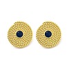 Rack Plating Flat Round Brass Stud Earrings EJEW-M029-07G-1