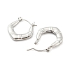 Chunky Rhombus 304 Stainless Steel Hoop Earrings for Women EJEW-C067-02P-2