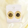 304 Stainless Steel Natural African Turquoise(Jasper) Stud Earrings LS-EJEW-G421-02G-02-2