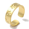 PVD Vacuum Plating 201 Stainless Steel Star Wide Open Cuff Rings for Women RJEW-C092-32G-1