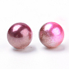 Rainbow Acrylic Imitation Pearl Beads OACR-R065-6mm-10-2