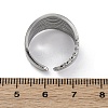 304 Stainless Steel Open Cuff Rings for Women RJEW-F174-04P-5