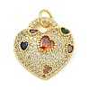 Rack Plating Brass Pave Cubic Zirconia Pendants KK-U029-08G-02-1