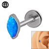 G23 Titanium Cubic Zirconia Horse Eye 17 Gauge Threadless Labrets for Women Men WG9E7C9-37-1