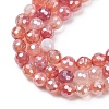 Electroplated Natural Agate Beads Strands G-B191-A07-6mm-15-3