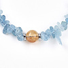 Natural Aquamarine Chip Beads Bracelets for Women BJEW-T022-03A-2