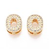 Brass Micro Pave Clear Cubic Zirconia Beads KK-T071-17G-O-1