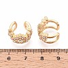 Brass Micro Pave Clear Cubic Zirconia Cuff Earrings EJEW-T047-62G-3