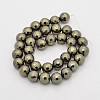 Round Non-magnetic Synthetic Hematite Beads Strands G-D617-6mm-28-2